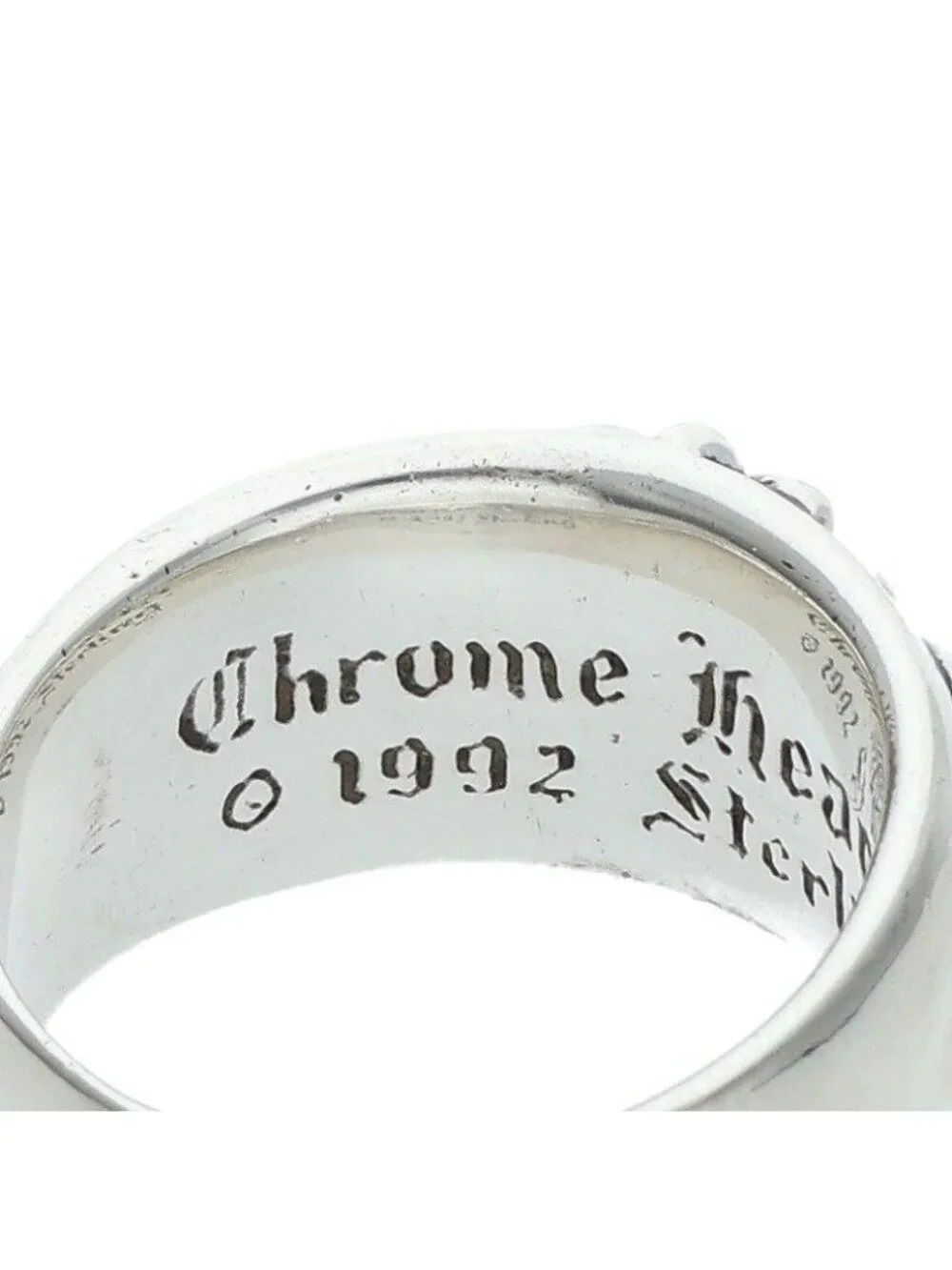 Chrome Hearts Flrl Crs Floral Cross Silver Ring